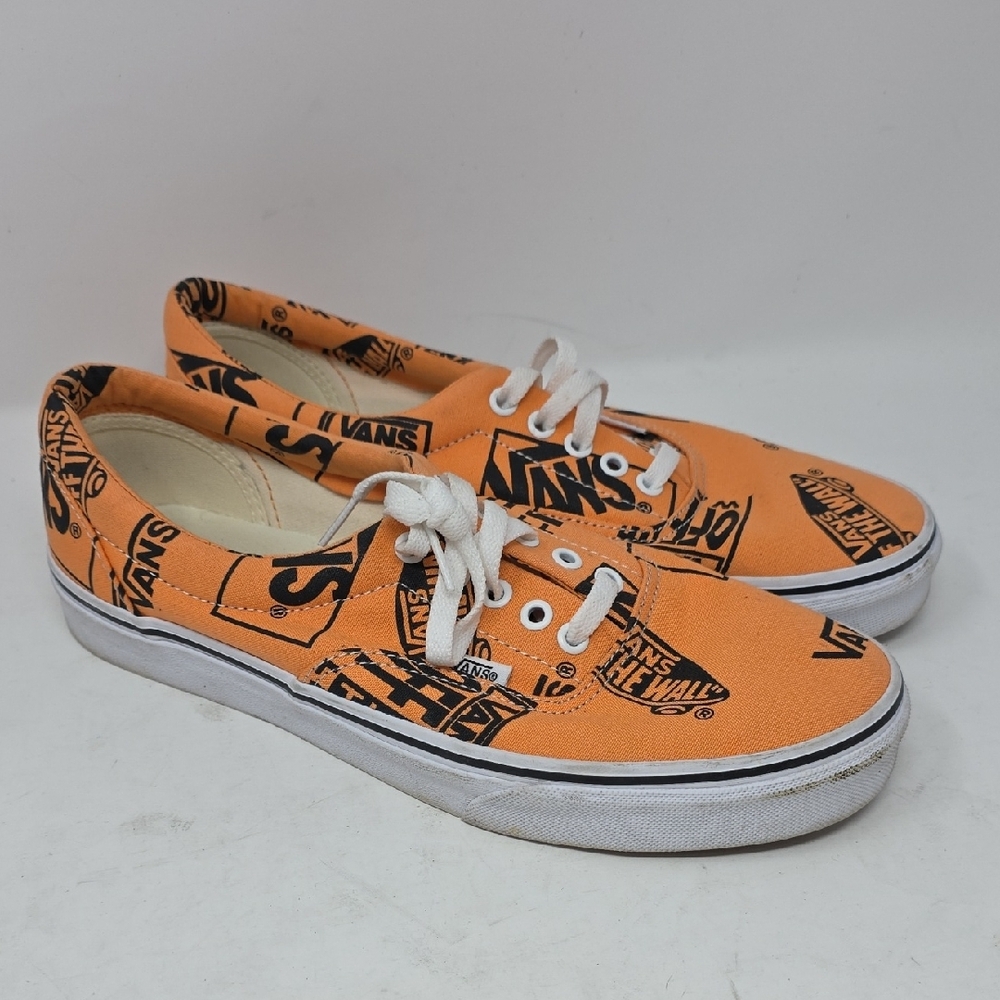 Vans Bold Orange and Black Graphic Sneakers Size 10 - Picture 3 of 6